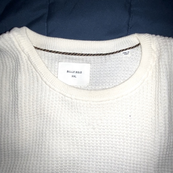 NEW Billy Reid, men's white sweater, cashmere/cotton blend, Italy. - Picture 5 of 6